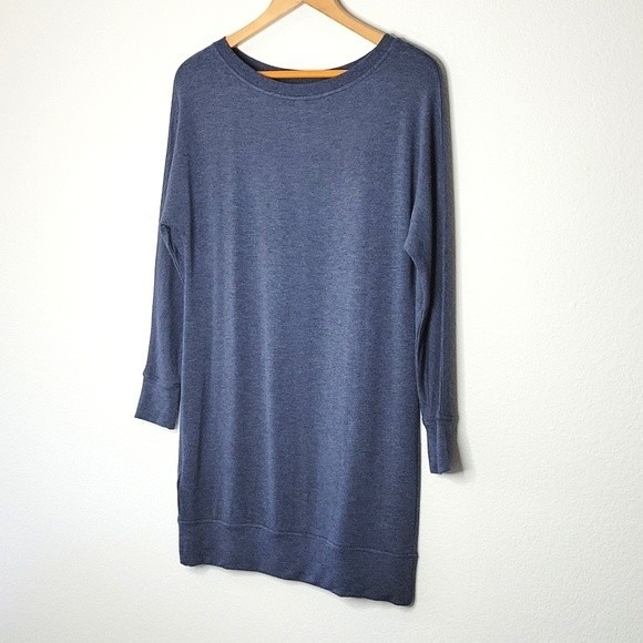 LOU & GREY Blue Long Sleeve Oversized Thick Shirt Dress size XS - Picture 4 of 13